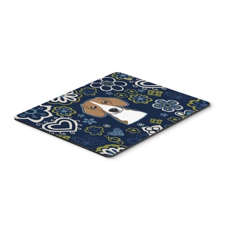 CAROLINES TREASURES Blue Flowers Beagle Mouse Pad; Hot Pad or Trivet BB5090MP